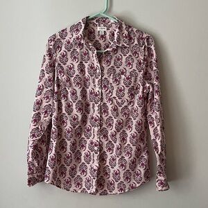 J. Crew Pink and Purple Floral Blouse